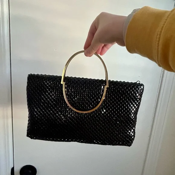 Vintage Black and Gold Mini Bag with Metallic Handle - Picture 5 of 5